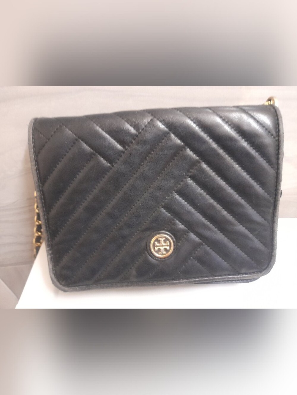 Tory Burch Black Quilted Leather Chain Shoulder Crossbody Bag - Picture 16 of 16